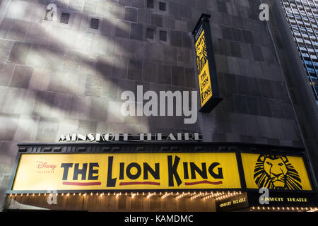 Der König der Löwen-Festzelt am Minskoff Theater, NYC Stockfoto