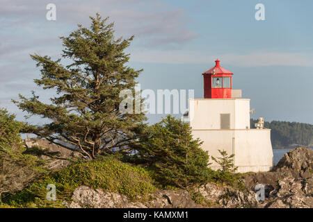 Ucluelet, BC, Kanada - 8 September 2017: Amphitrite Leuchtturm entlang Wild Pacific Trail Stockfoto