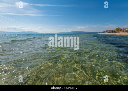 Paralia Fourkas Beach, Chalkidiki, Griechenland im Sommer Stockfoto