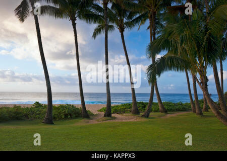 Paradies morgen Licht und entlang der Südküste am Po'ipu auf Hawaii Insel Kauai. Stockfoto