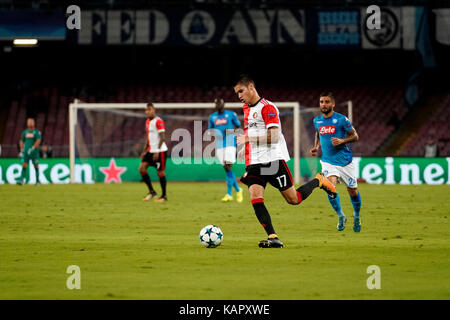 Neapel, Italien. 26 Sep, 2017. Neapel - Italien 26/09/2017 KEVIN DIKS von FEYENOORD beim Uefa Champions League Spiel zwischen S.S.C. NAPOLI und FEYENOORD im Stadio San Paolo von Neapel. Credit: Emanuele Sessa/Pacific Press/Alamy leben Nachrichten Stockfoto