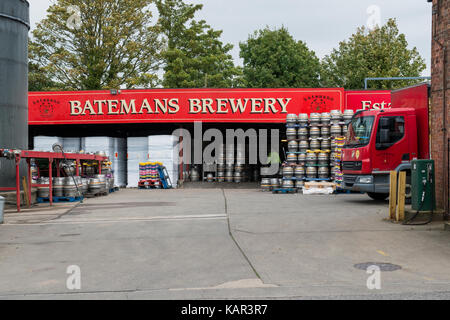 Batemans Brauerei hat einen sehr guten Ruf für ausgezeichnete Handwerk Bier gewonnen. Die Bilder wurden mit Erlaubnis während einer geführten Tour genommen. Stockfoto