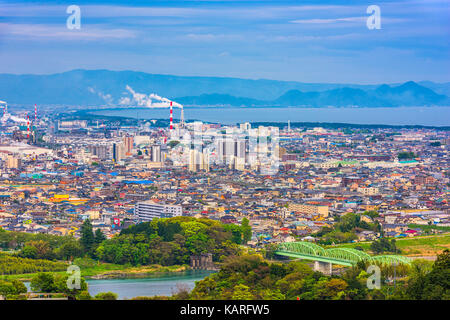 Fuji, Shizuoka, Japan Town Skyline. Stockfoto