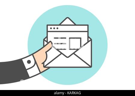 Ikone des neuen Open Mail Umschlag Stock Vektor