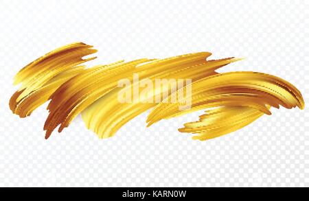 Hintergrund einer gold Pinselstrich Öl- oder Acrylfarbe Gestaltungselement für Präsentationen, Flyer, Faltblätter, Postkarten und Poster. Vector Illustration Stock Vektor