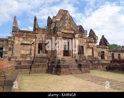 Atemberaubende alten Khmer Tempel Prasat Hin Muang Tam schrein Komplex, buriram, Thailand Stockfoto