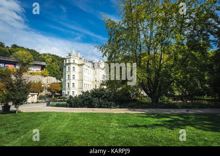 Karlsbad, Tschechische Republik - 23. September 2017: Hotel Pavlov in Karlsbad, der meistbesuchte Kurort in der Tschechischen Republik Stockfoto