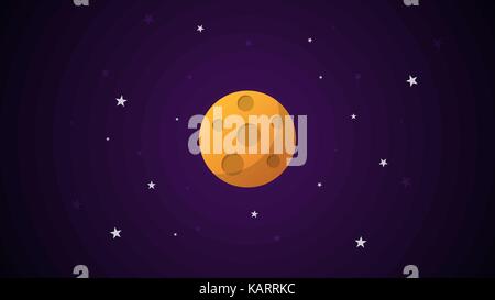 Cartoon Planet mit Kratern. Stock Vektor