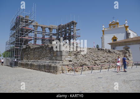 Römische Tempel von Evora, auch genannt: Templo de Diana. Alentejo, Portugal Stockfoto