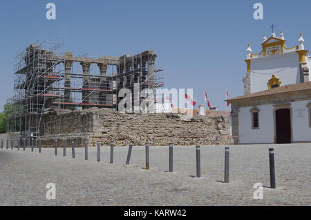 Römische Tempel von Evora, auch genannt: Templo de Diana. Alentejo, Portugal Stockfoto