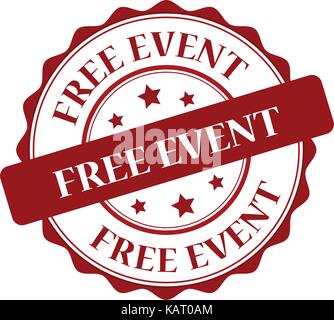 Kostenlose Veranstaltung roten Stempel Abbildung Stock Vektor