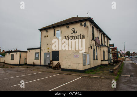 Liegt am Stadtrand von Skegness, Lincolnshire, der Victoria Pub ein weiteres Opfer der vielen Schließungen von öffentlichen Häusern innerhalb der UK geworden Stockfoto