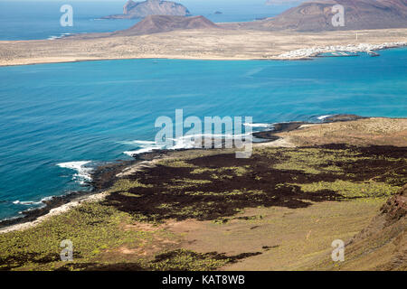 Insel La Graciosa, Lanzarote, Kanarische Inseln, Spanien Blick vom Mirador del Rio Stockfoto