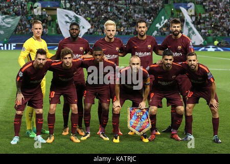 Lissabon, Portugal. 27 Sep, 2017. Von Barcelona während des Spiels zwischen Sporting CP v FC Barcelona in der UEFA Champions League Endspiel Spiel im Estadio Jose Alvalade am 27. September 2017 in Lissabon, Portugal. Credit: Bruno Barros/Alamy leben Nachrichten Stockfoto