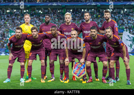 Lissabon, Portugal. 27 Sep, 2017. Von Barcelona Start Team für das Spiel der 2. Runde des UEFA Champions League Gruppe D, Sporting CP v FC Barcelona © Alexandre de Sousa/Alamy leben Nachrichten Stockfoto