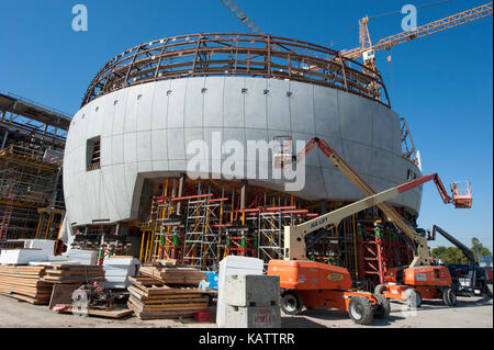 Los Angeles, USA. 27 Sep, 2017. Momentan eine Baustelle auf der Akademie Museum von Motion Pictures, entworfen vom Architekten Renzo Piano in Los Angeles, CA und Abschluss für 2019 geplant. Credit: Robert Landau/Alamy leben Nachrichten Stockfoto