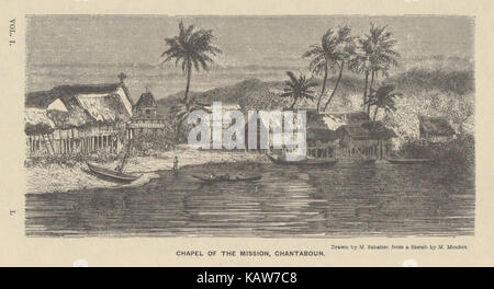 Reisen in den zentralen Teilen von Indo China (Siam), Kambodscha und Laos in den Jahren 1858, 1859 und 1860 (1864) Chanthaburi Katholische Mission Mitte des 19. Jahrhunderts Henri Mouhot Stockfoto