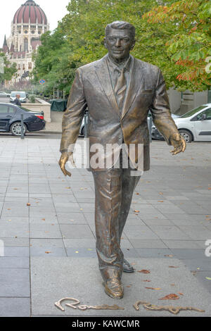 Ungarn, Budapest, Ronald Reagan Statue Stockfoto