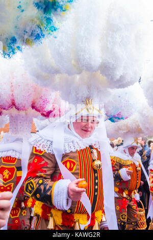 Die Teilnehmer der Binche Karneval in Binche, Belgien Stockfoto