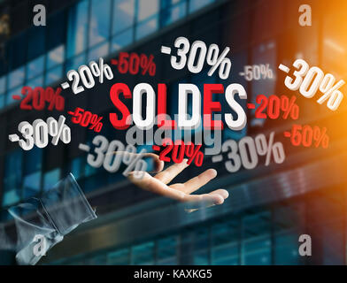 Ansicht einer Sales Promotion 20% 30% Und 50% Fliegen über eine Schnittstelle-Shopping Konzept Stockfoto