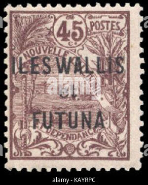 Klangfarbe Wallis et Futuna 1920 45 Centimen Stockfoto