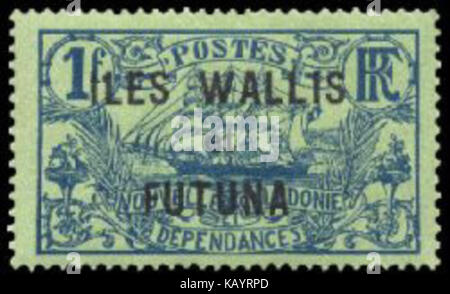 Klangfarbe Wallis et Futuna 1920 1 Franken Stockfoto