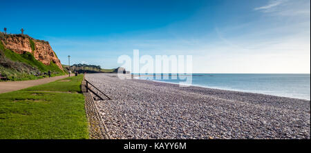 Fernsicht auf Otter Kopf von Budleigh Strand. Stockfoto