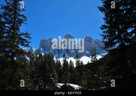 Italien, Südtirol, Villnösstal (Val di Funes), Naturschutzgebiet, die Dolomiten, Stockfoto