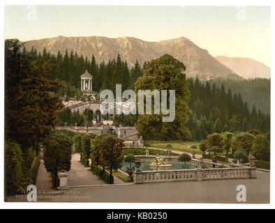 Die Terrasse, Schloss Linderhof, Oberbayern, Deutschland LCCN 2002696248 Stockfoto