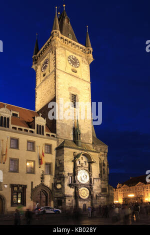 Tschechische Republik, Prag, die Astronomische Uhr im Alten Rathaus, Stockfoto