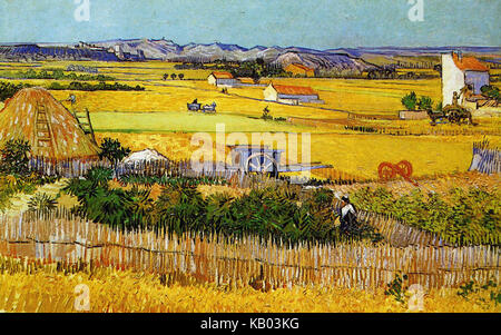 Vincent Van Gogh, eine Ernte Landschaft mit Blau Warenkorb Stockfoto