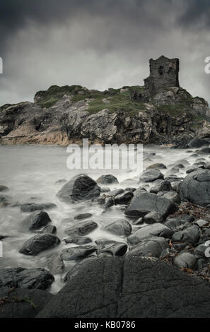 Kinbane Schloss an der Causeway Coast im County Antrim, Nordirland Stockfoto