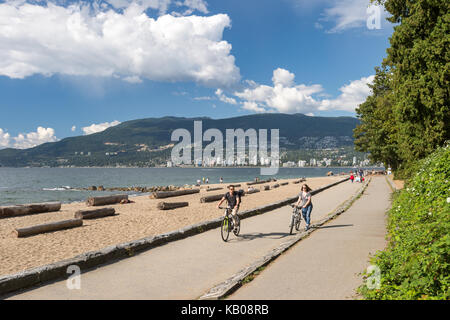 Vancouver, British Columbia, Kanada - 13 September 2017: Vancouver dritte Strand im Stanley Park Stockfoto