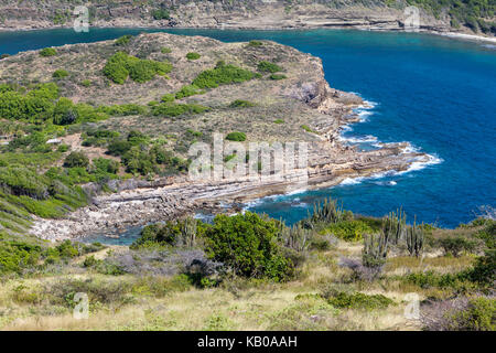 Antigua. Blick auf den Atlantik von Block House, einem kolonialen Britischen Fort. Stockfoto