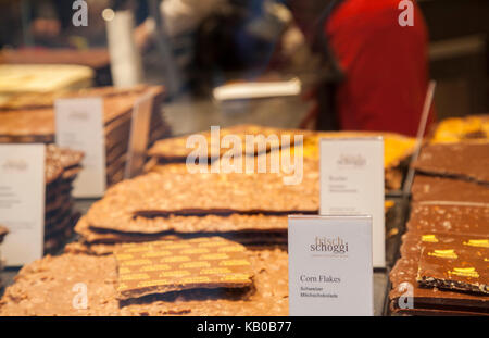 Schweizer Schokolade Shop in der Stadt Luzern Schweiz Luzern Schweizer Stockfoto