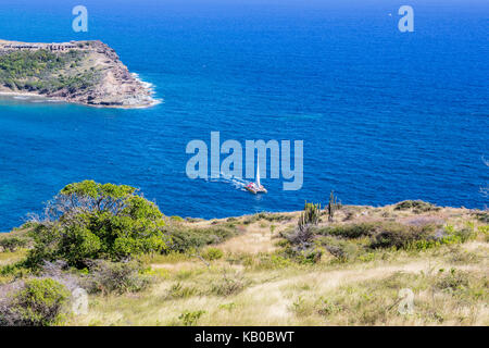 Antigua. Blick auf den Atlantik von Block House, einem kolonialen Britischen Fort. Stockfoto