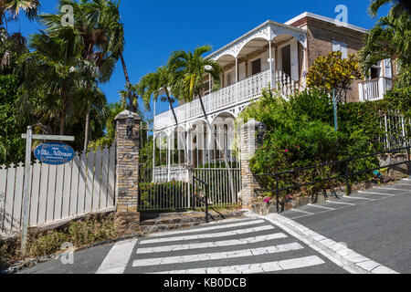 Charlotte Amalie, St. Thomas, U.S. Virgin Islands. Villa Notman, Kongens Quartal. Für die redaktionelle Verwendung. Stockfoto