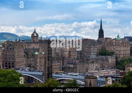 Edinburgh, Schottland - August 10, 2010: Blick auf die Stadt Edinburgh in Schottland, Vereinigtes Königreich Stockfoto