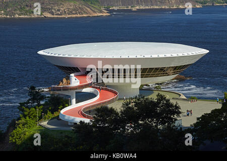 Nitreói Museum für zeitgenössische Kunst, Niteroi, Rio de Janeiro, Brasilien, Südamerika Stockfoto