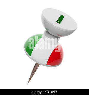 3D-Umschalter mit Flagge Italien isoliert auf weißem Stockfoto