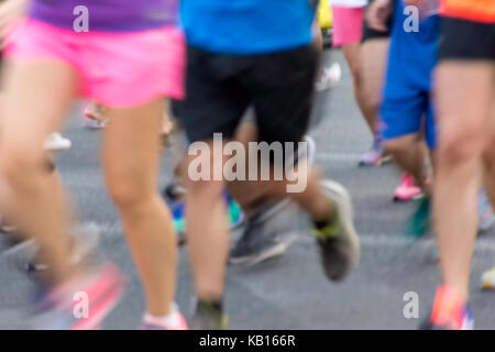 Stadt Läufer, verschwommenes sport Hintergrund Stockfoto