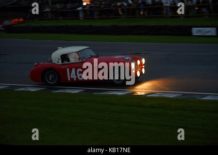 1961 Austin Healey 3000 Mk1 im Besitz von Michael Darcey, der in der Kinrara Trophy beim Goodwood Revival 2017 teilnahm Stockfoto