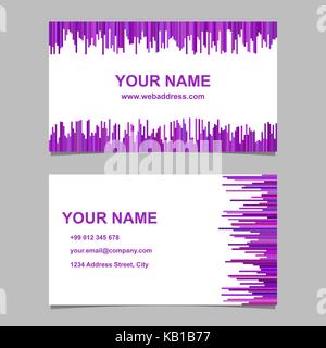 Business card Template Design - vektornamen Karte Grafik mit gerundeten Streifen in lila Tönen Stock Vektor