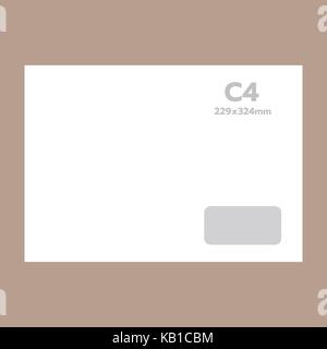 C4-Umschlag Mockup, realistischen Stil Stock Vektor