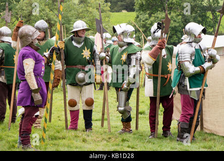 Krieg der Rosen Reenactment, England, Großbritannien Stockfoto