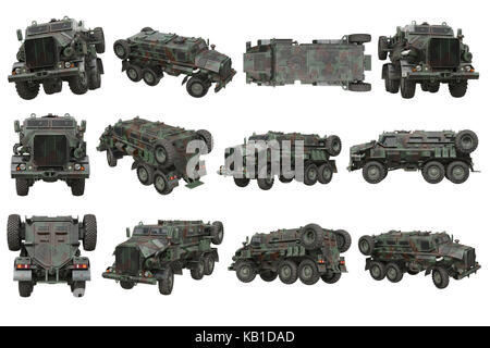 Lkw Militär Armee Transport eingestellt Stockfoto