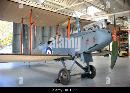 Airco DH-9, später bekannt als de Havilland DH-9 der Historic Aircraft Collection bei der IWM Duxford. Flugfähiger Doppeldecker-Bomber des Ersten Weltkriegs, RFC und RAF Stockfoto