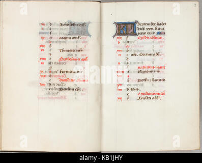 Trivulzio Buch der Stunden KW SMC1 Kalender für den Monat September Stockfoto