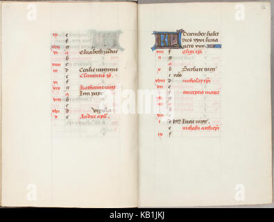 Trivulzio Buch der Stunden KW SMC1 Kalender für den Monat Dezember Stockfoto