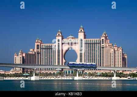 Blick auf das Hotel Atlantis, Palm Island, Dubai, Stockfoto